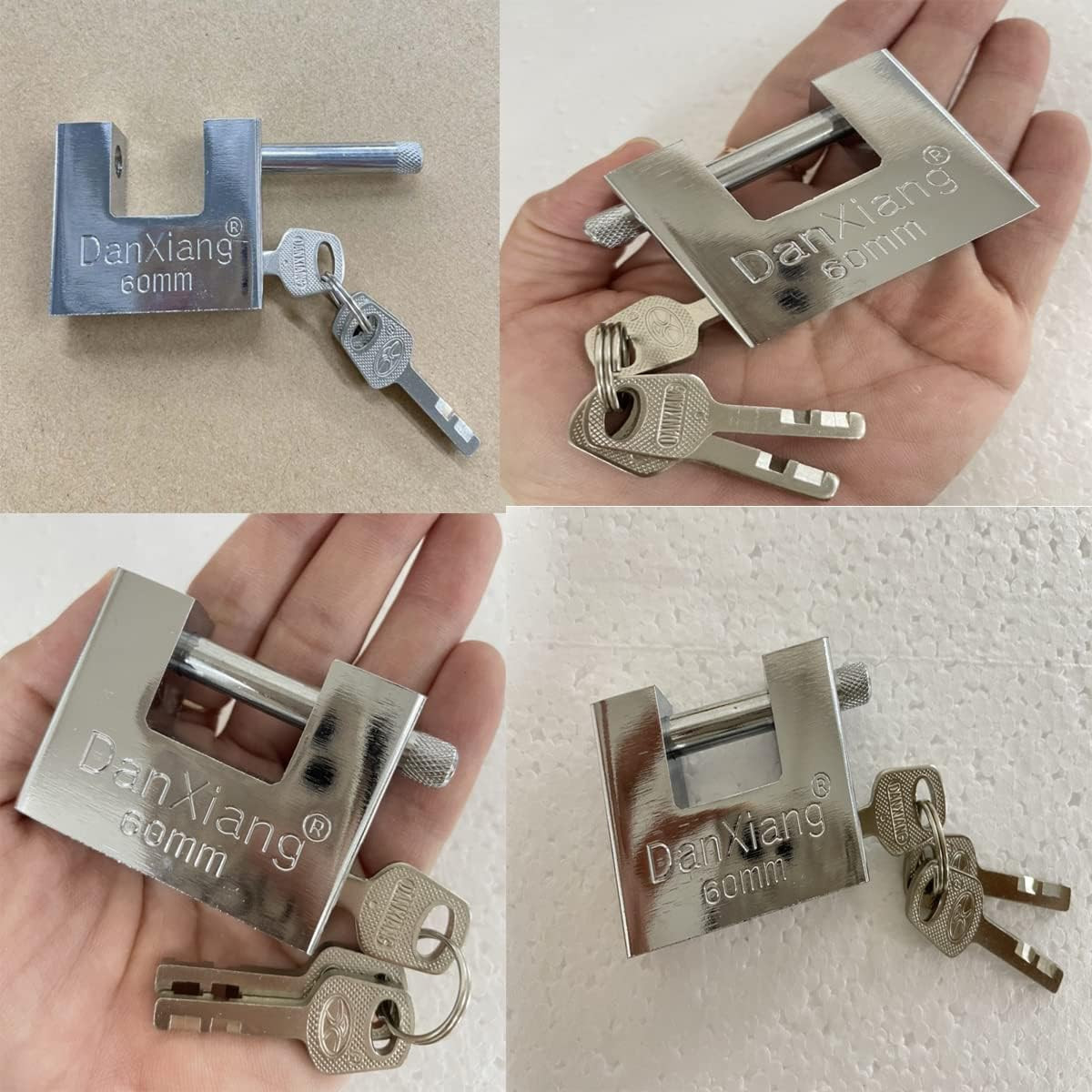 D-Shaped Heavy Duty Security Padlock with 3 Keys,Hardened Solid Steel Hardware M