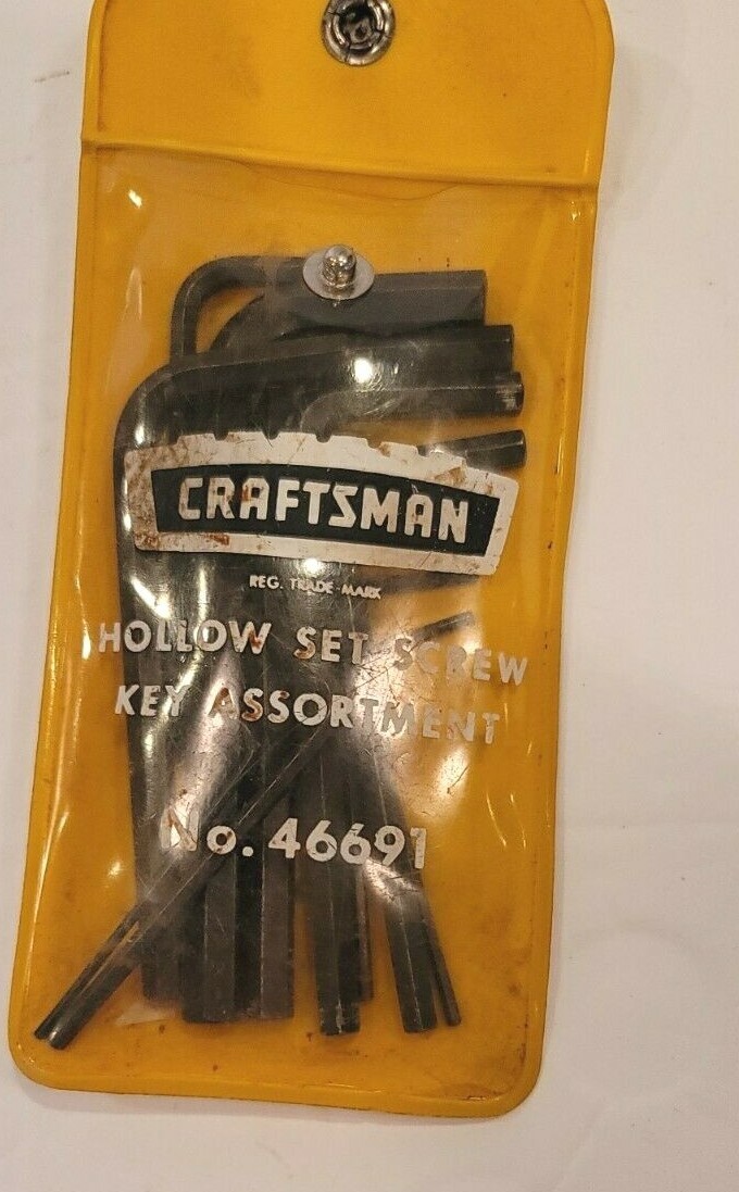 Craftsman Vintage Hollow Set Screw Key Assortment No 46691