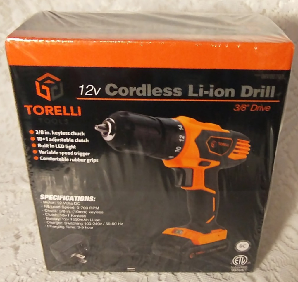 Torelli Tools 12V Cordless Li ion Drill tblbz1
