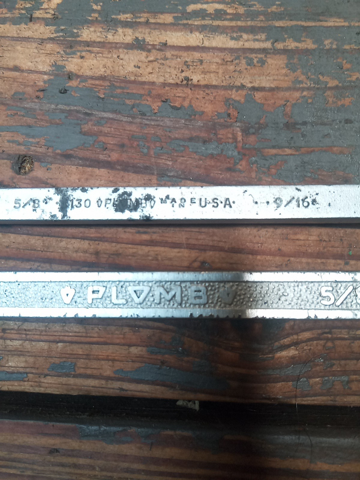 2x Vintage PLVMB DBE Wrenches. 1130(Plating Wear) & A Gorgeous Raised Panel 1131