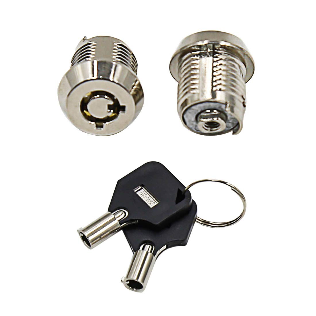 LC LICTOP Tubular Cam Cylinder Lock Chrome Finish Dia. 12mm/0.47″, Silver