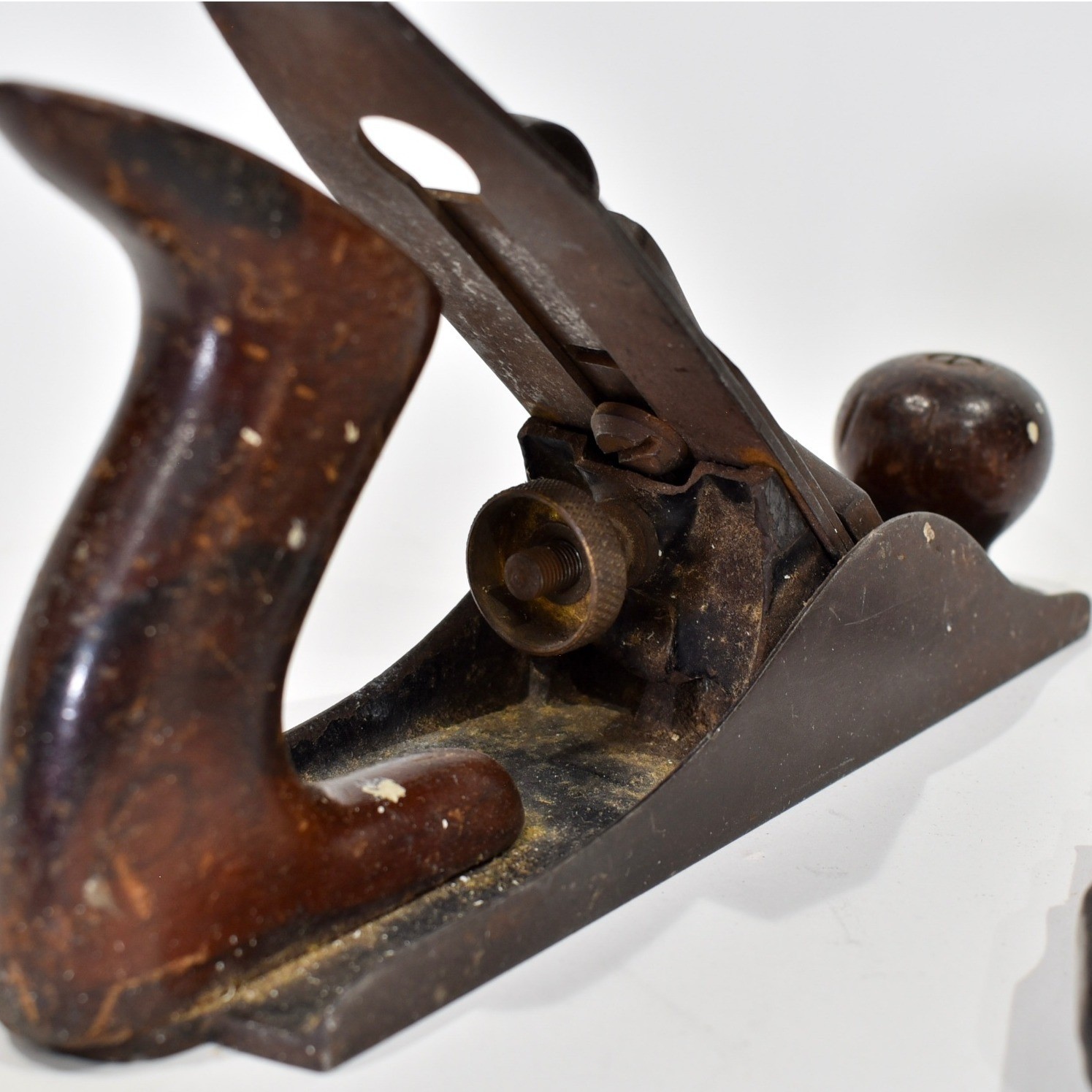 Antique Cast Iron Woodworking Hand Plane Wood Handle Restoration Project Tool