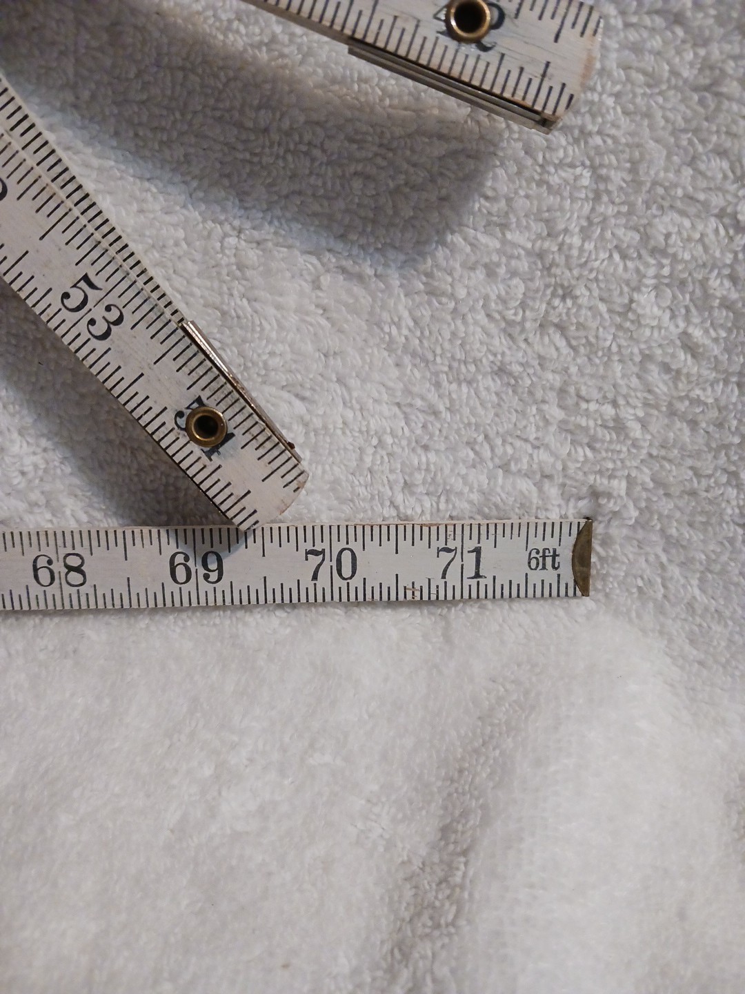Vintage Steel Craft 6 Foot Wood & Metal Folding Tape Measure white