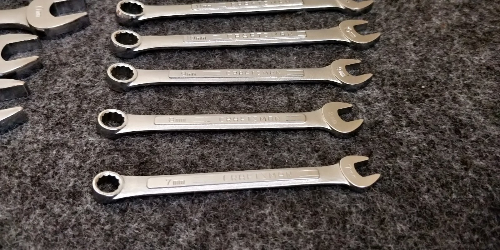 Vintage Craftsman 12 Piece Metric 7mm to 18mm Combination Wrench Set Molybdenum