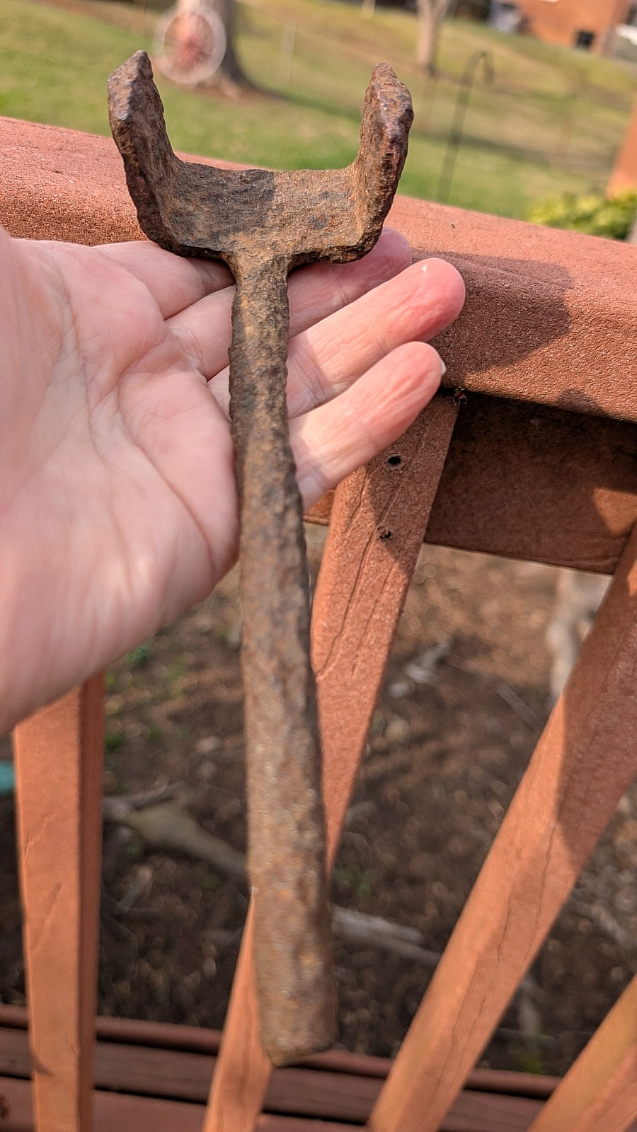 Antique Primitive Blacksmith Hand Forged Iron Tool Wagon Wheel Wrench 8.25″