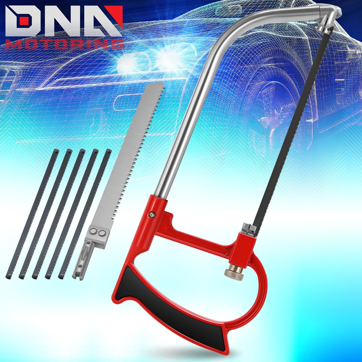 For Metal Wood PVC Pipes Heavy Duty 8.66″ & 6.1″ Mini Hacksaw Set w/ 6Pcs Blades