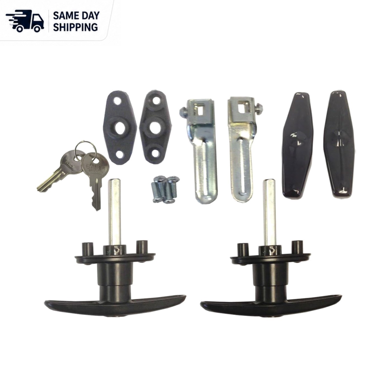 Black T-Handle Lock Set – Includes Keys and Easy-Mount Installation Hardware