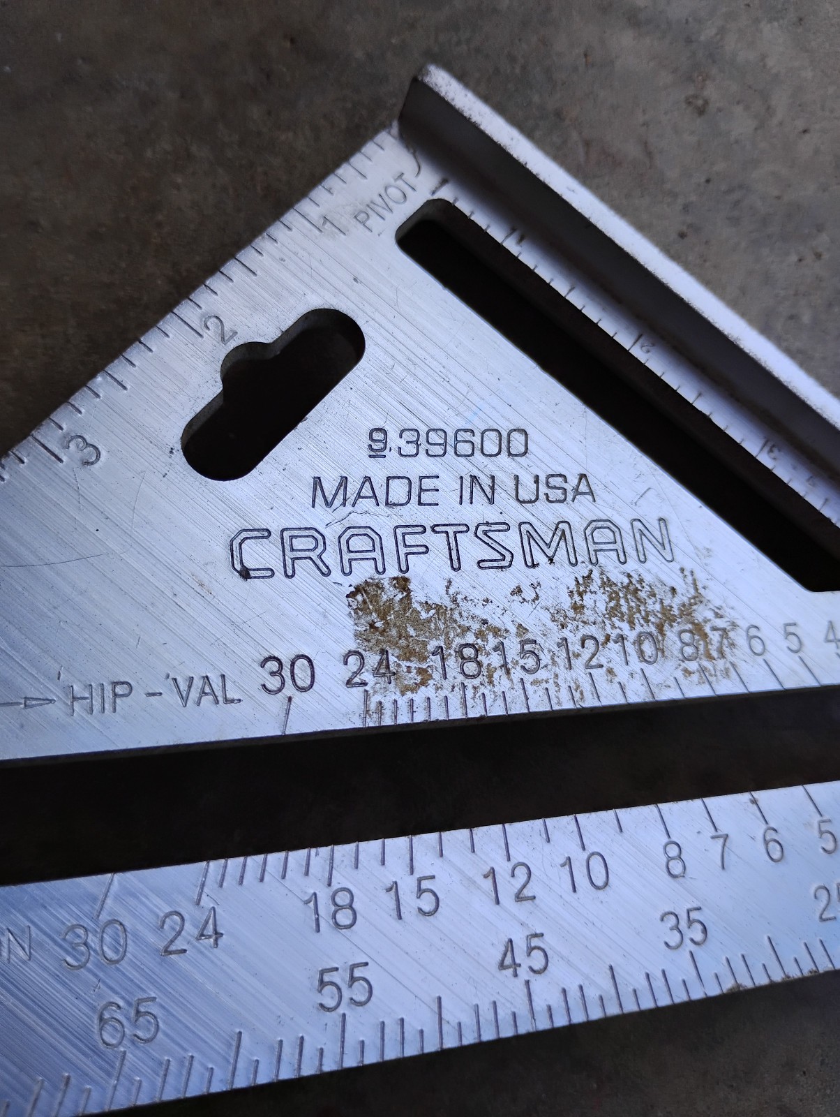 Vintage CRAFTSMAN USA heavy duty 7″ Aluminum RAFTER SQUARE 39600 Carpentry