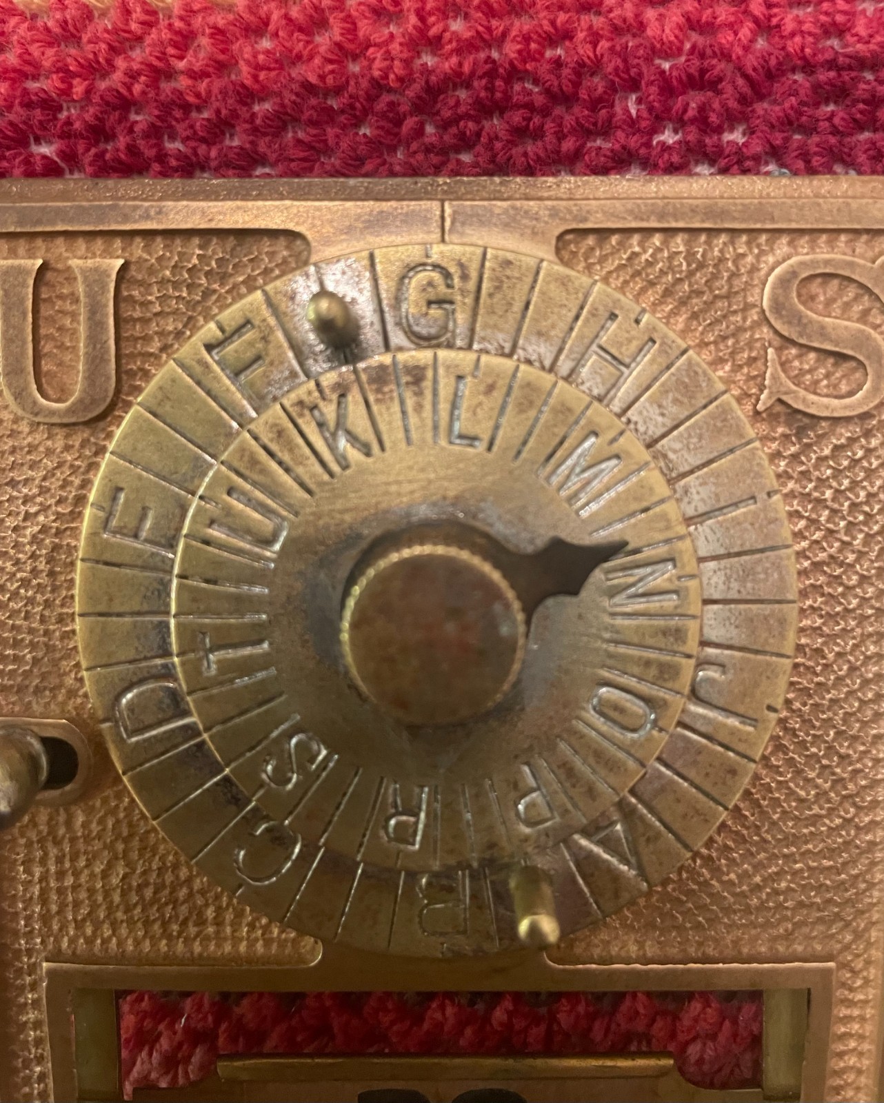 Antique Brass Corbin Post Office US Point & Dial – Full Frame – Circa 1902