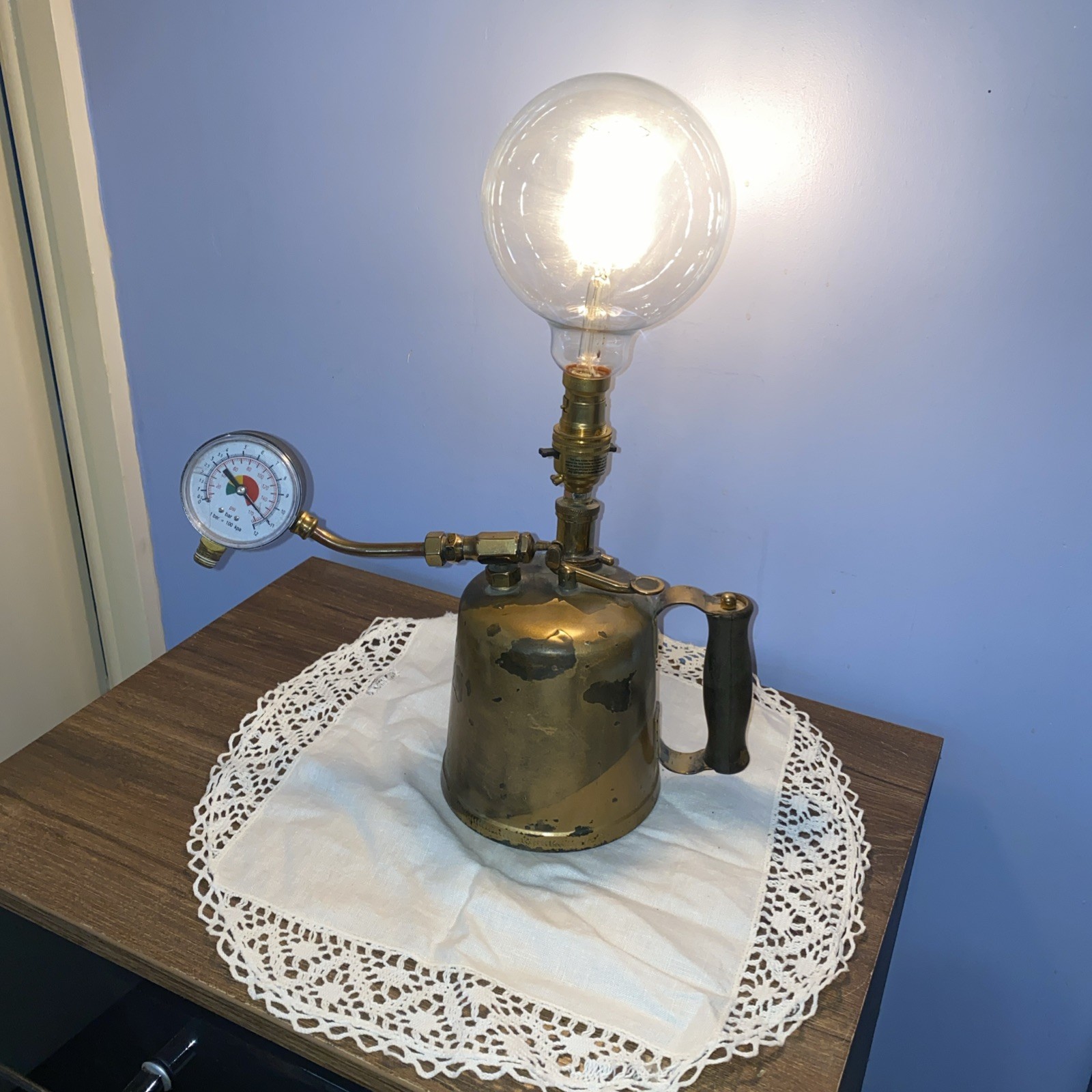 . Vintage industrial style blowtorch blow lamp light Table Lamp.