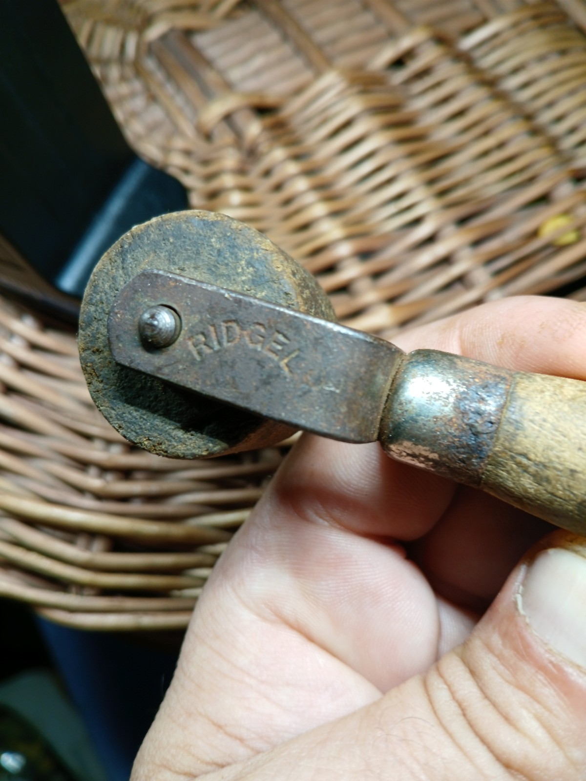 Vintage Ridgely Wood Wallpaper Seam Roller Antique Hand Press Tool Leather Craft