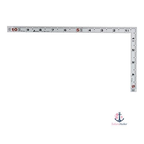 NEW Shinwa Sokutei Flat Square Ruler Silver 1-Shaku (approx. 1.8m) scale on both