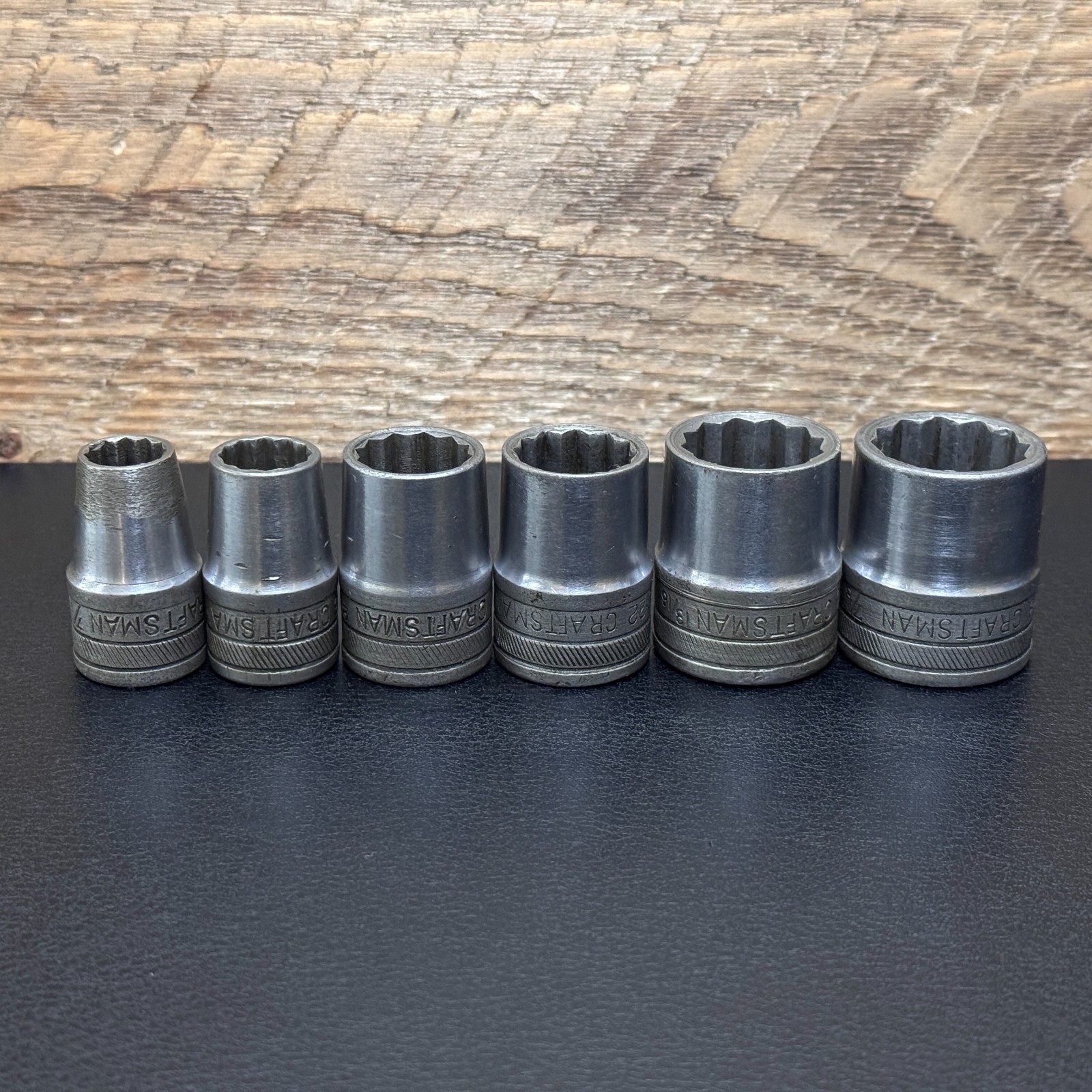 RARE CRAFTSMAN C-Series 1/2 Drive 12pt Socket Set 7/16-7/8 6pc c. 1930s Snap-on