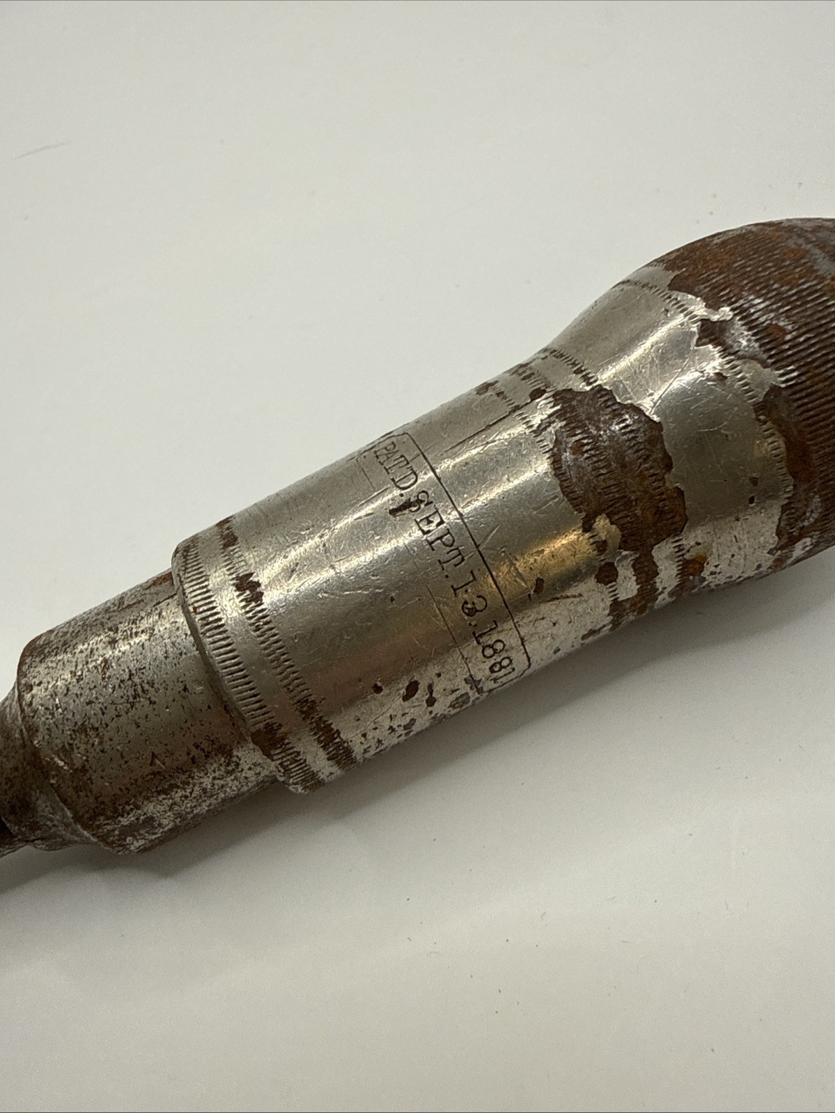 Vintage Peck Stow & Wilcox 12” Sweep ratcheting Drill bit brace PS&W Co Woodwork