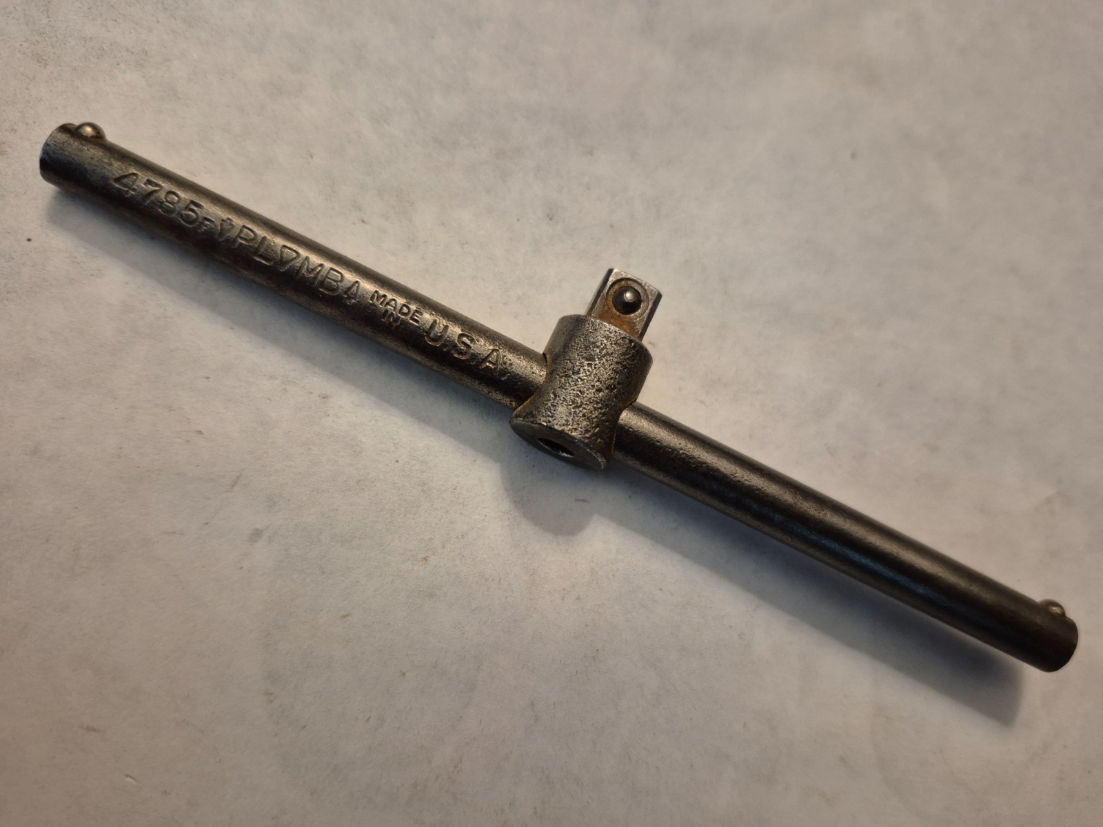 Vintage Plumb Plvmb Plomb 4785, 1/4” T Bar Sliding Bar Handle USA