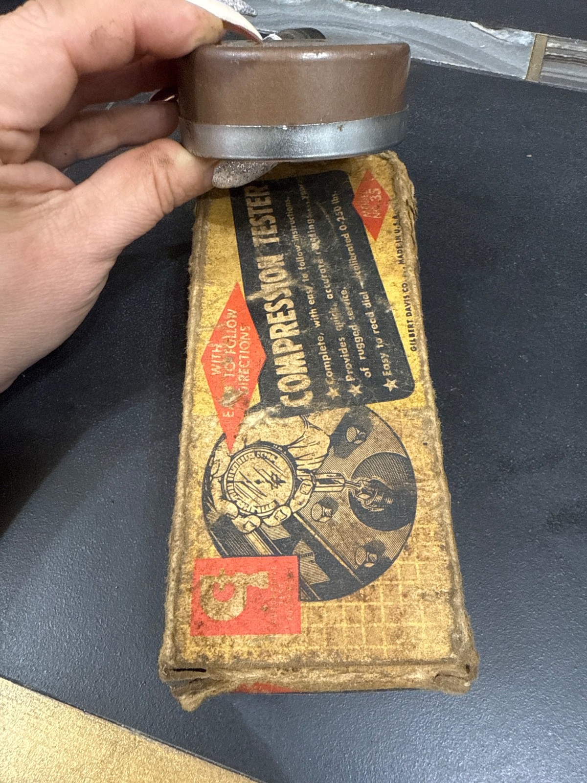 Compression Tester Model No. 35 Gilbert Davis Co Vintage Collectible