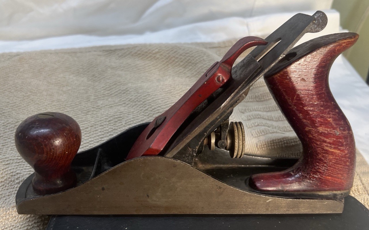 Vintage 9” Made In USA Woodworking Hand Plane No. 4 Style Smoothing Plane