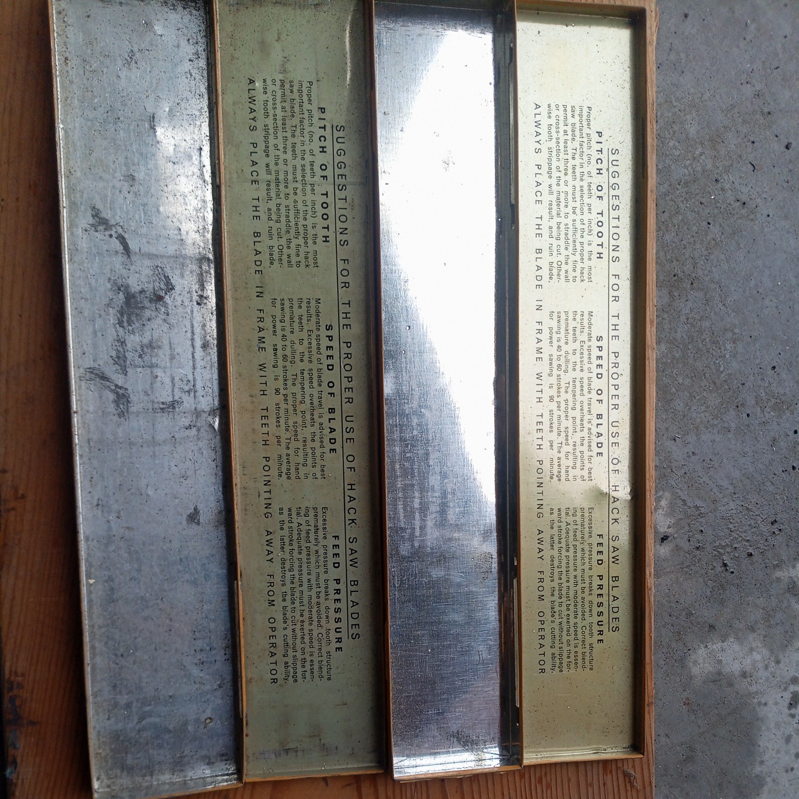 2 Victor Saw Works Hack Saw Blade Case Tin Metal USA
