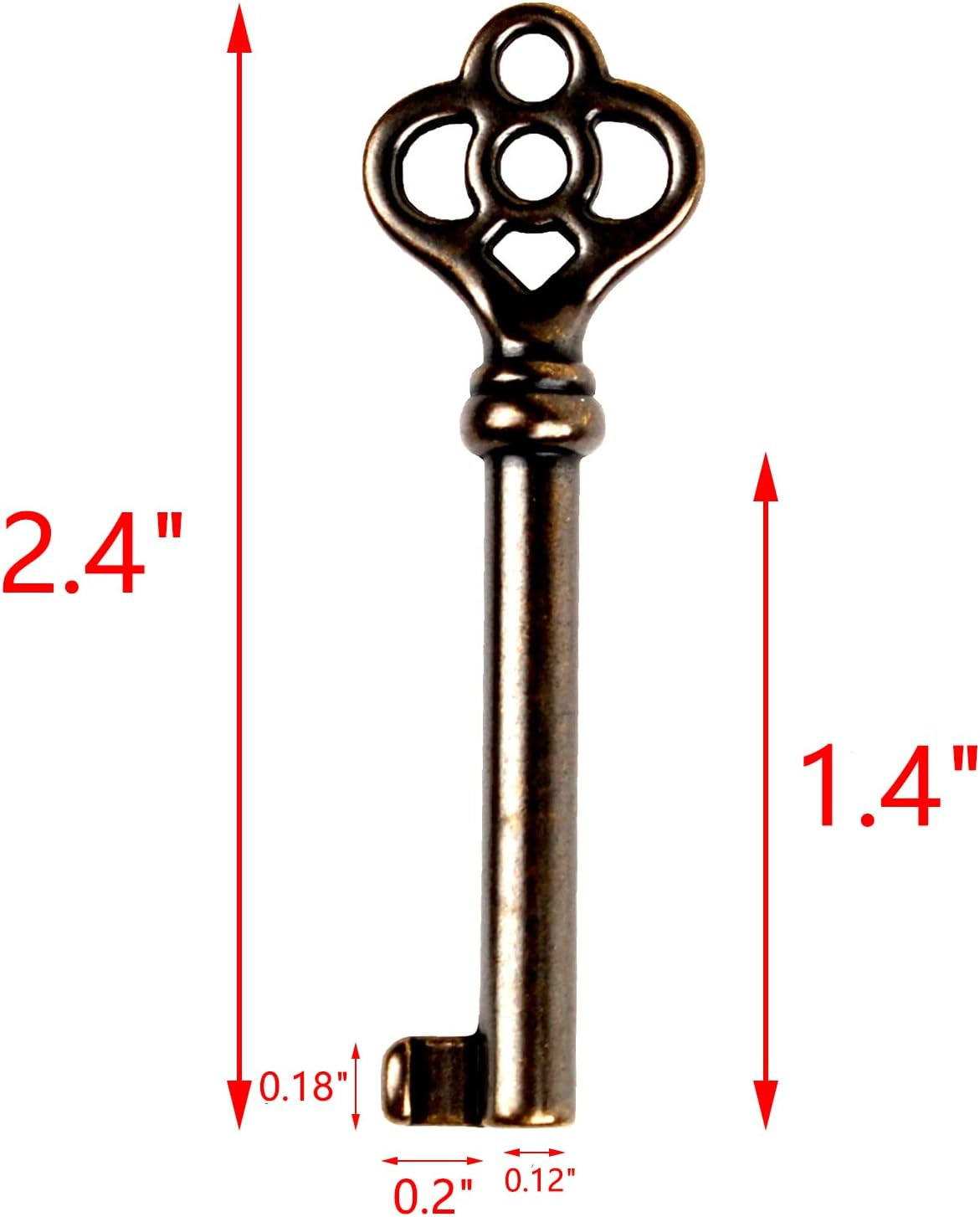 KY-2AB and KY-3AB Skeleton Key, Hollow Barrel Skeleton Keys, Antique Brass Keys,