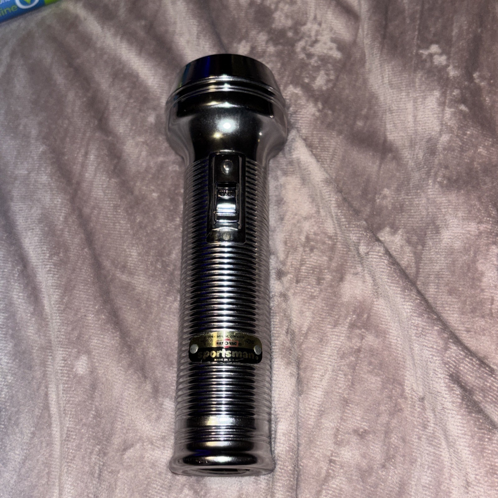 NICE Vintage 1960s Ray-O-Vac Sportsman Premium Grade Flashlight Ribbed WORKS