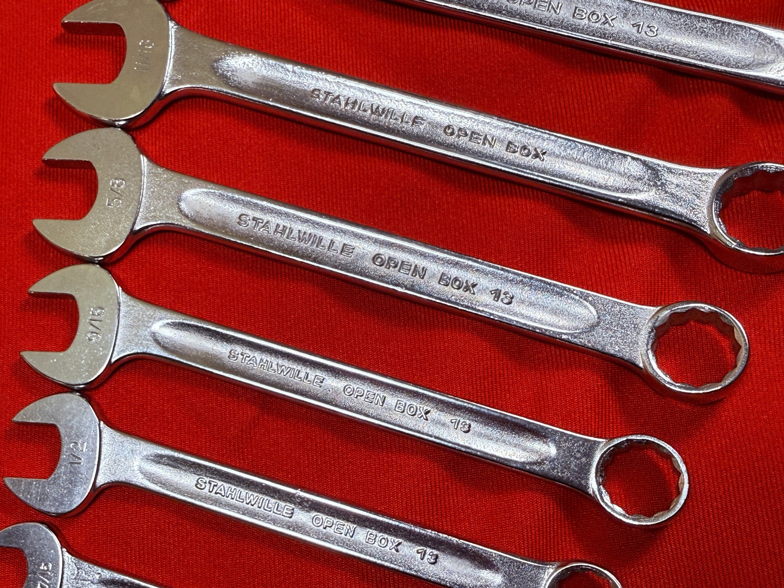 NOS Vintage Stahlwille SAE Open Box 13 series 8 pc Combination Wrench Set