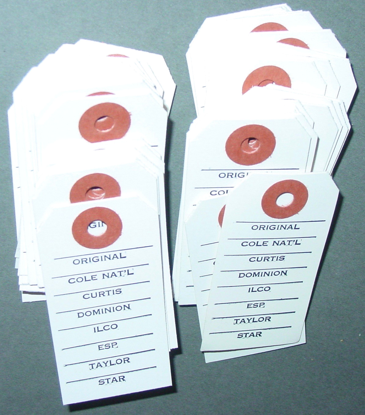 50 Key Hook Key Blank Inventory Re-Order Stock Brand ID Tags Vintage Locksmith