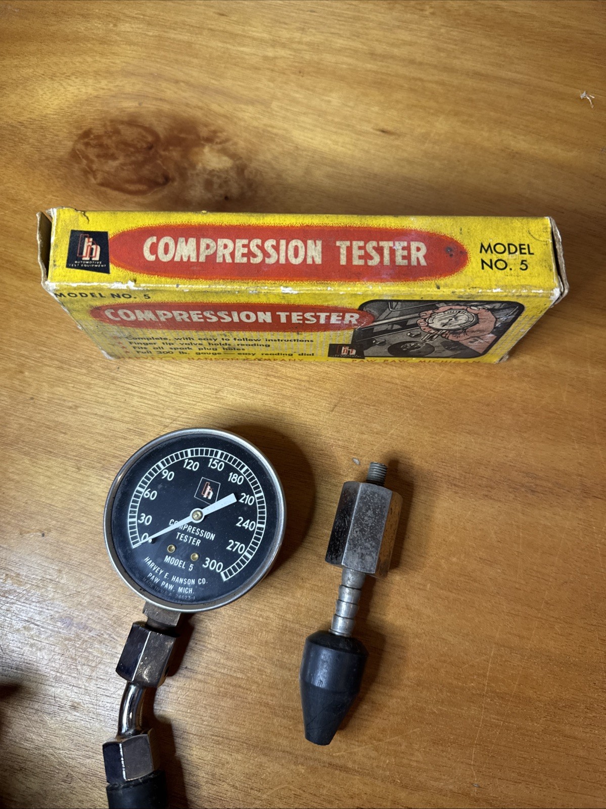 HH Compression Tester 1950s Model No.5 Harvey E. Hanson RB Vintage