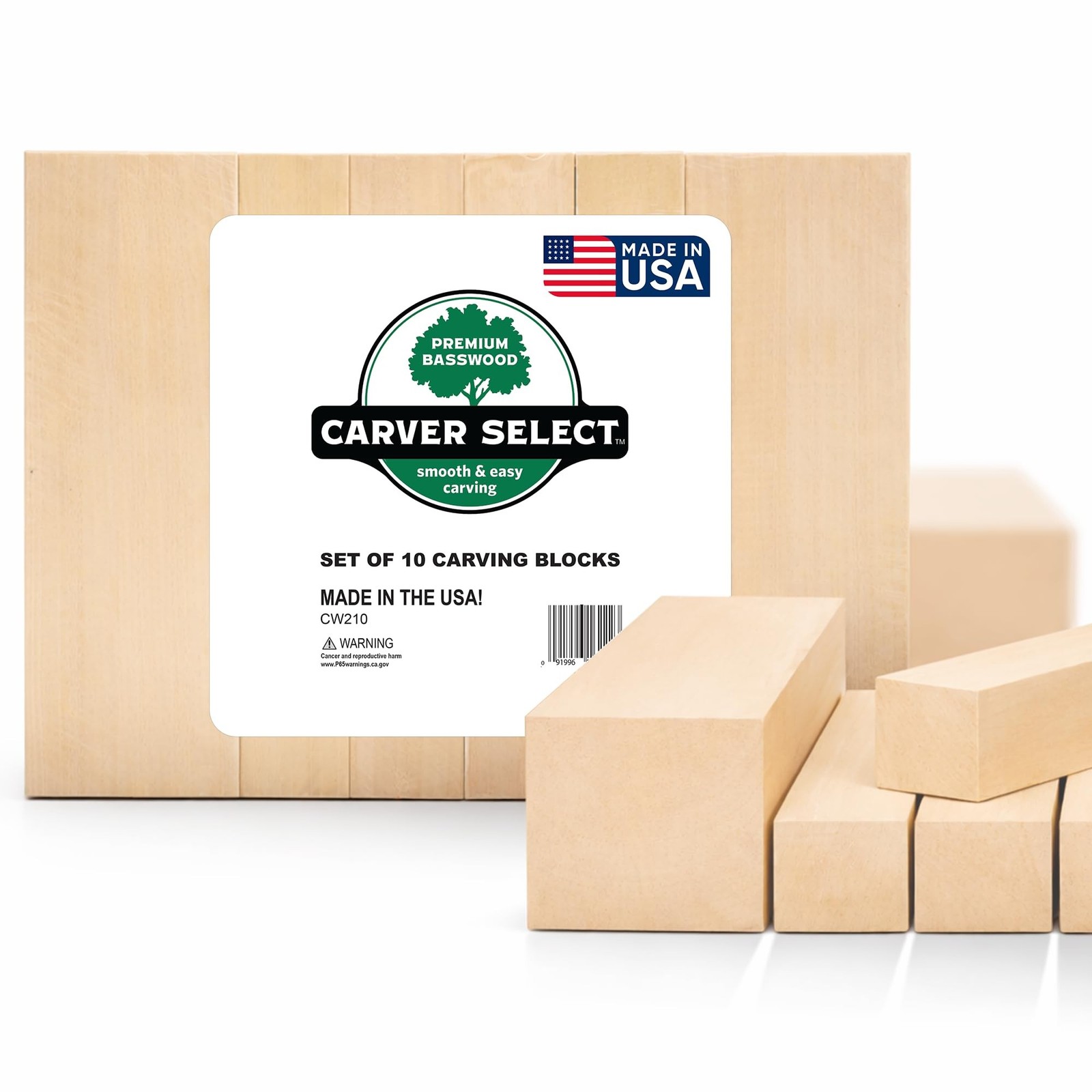 Basswood Carving Blocks Set of 10 – Wood Carving Kit with Premium Bass Blo