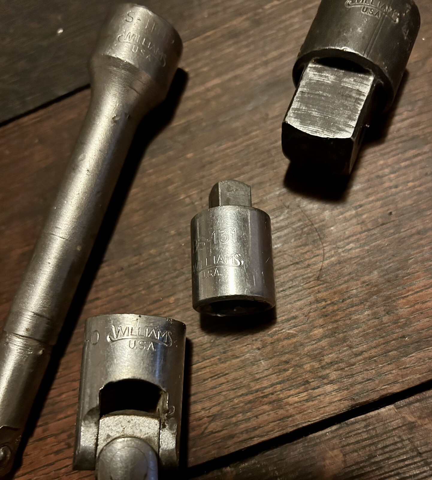 Vintage Williams Set Of (4) Extension, Swivel, Impact & Regular Adaptors 1/2” Dr