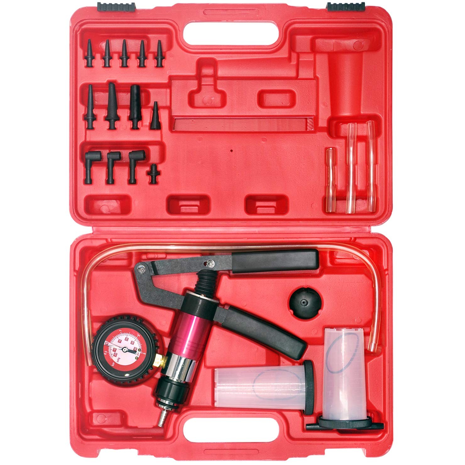 Hand Held Vacuum and Pressure Pump Brake Clutch Fluid Bleeder Tool Kit Oil Ch…