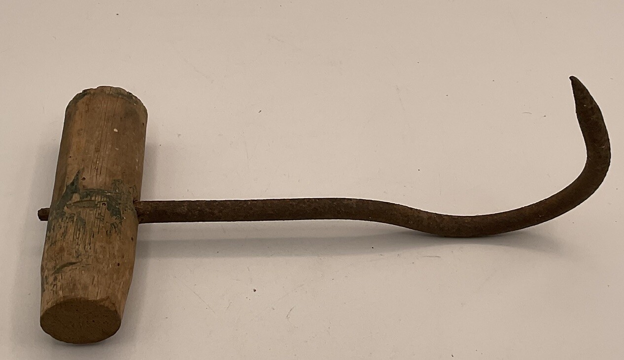 Vintage Wood Handle Ice Hay Meat Butcher’s Hook Farming Livestock
