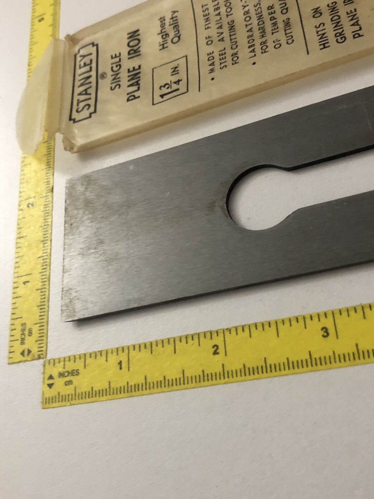 VTG STANLEY BENCH PLANE IRON FITS No.3 & 5 1/4 & No.20 NOS 1 3/4″ USA CARPENTER