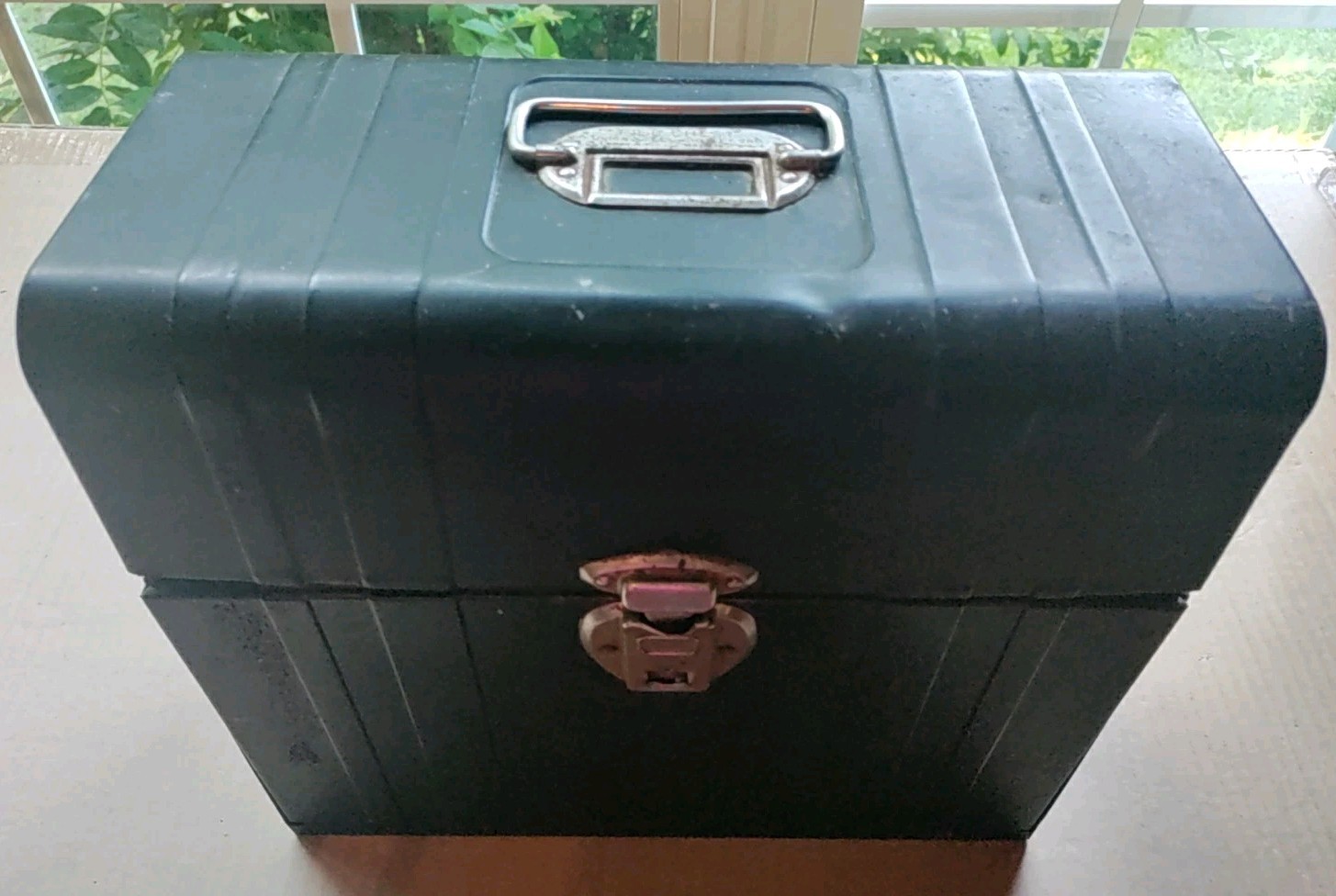 Vintage Metal File Chest Union Steel Corporation Black / Green #8007 13 x 12 x 6