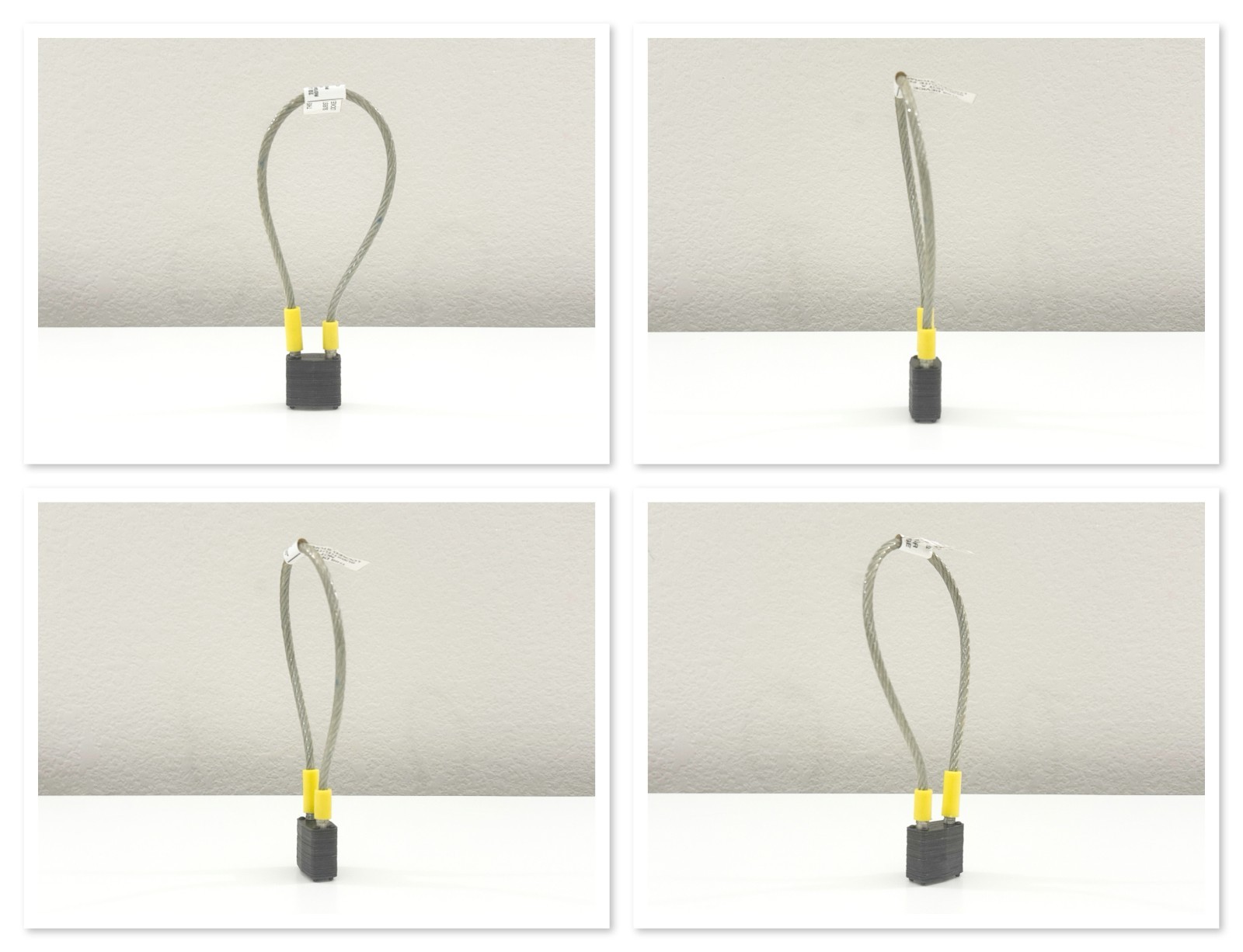 Plain Clear Rubber Line Steel Wire Padlock and Key Set Silver