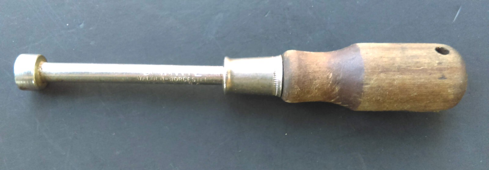 Walden Worcester Spintite 3/8″ Nut Driver #3412 Wooden Handle Made in USA
