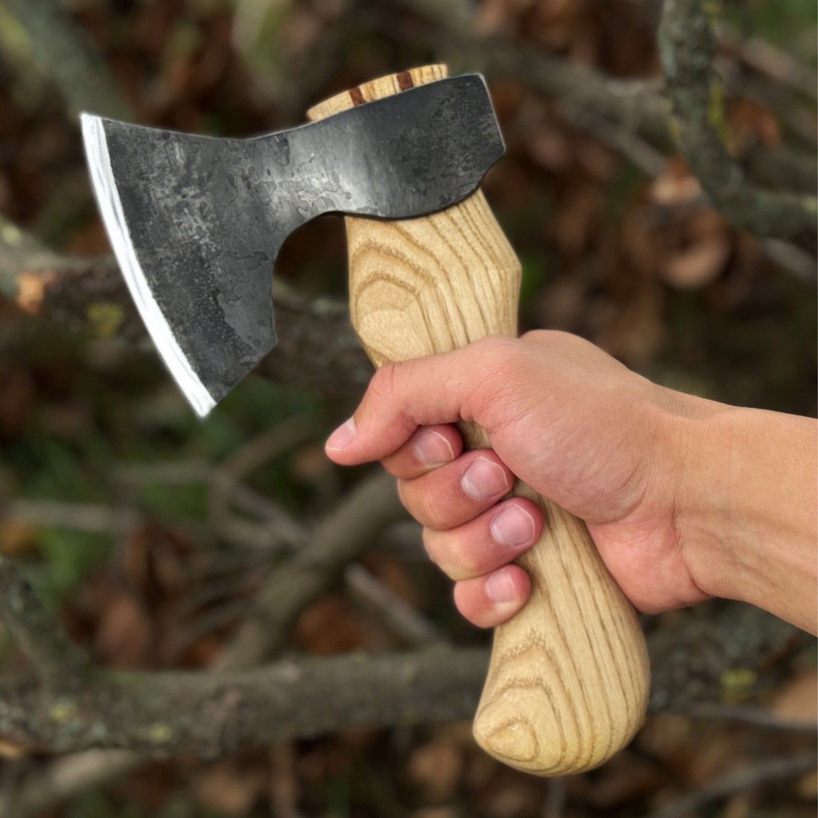 Small Woodworking Axe for Carving Projects – Carbon Steel Blade, Ash Wood Handle