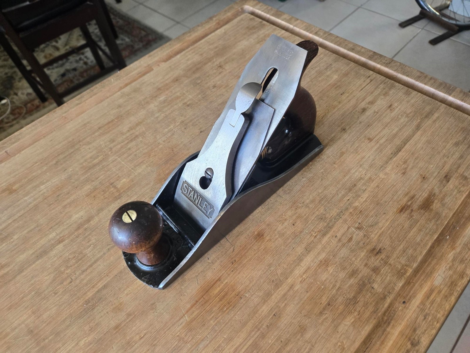 Vintage Stanley Bailey No4 1/2 Wood Plane *Flat Sole* USA * Great Condition*