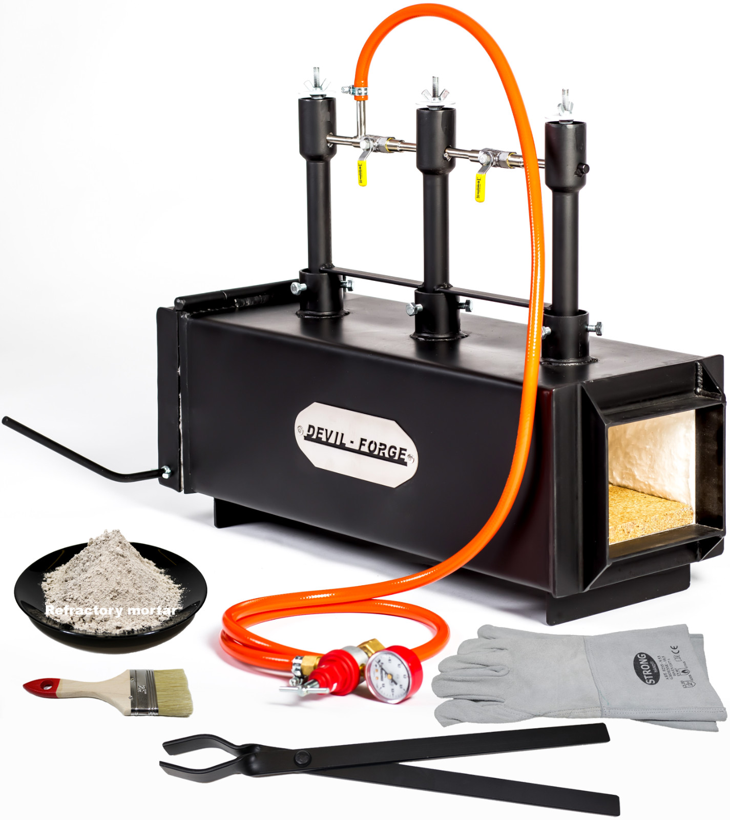 DFPROF3+1D/2″ GAS PROPANE FORGE Furnace Burner Knife Making Blacksmith Farrier