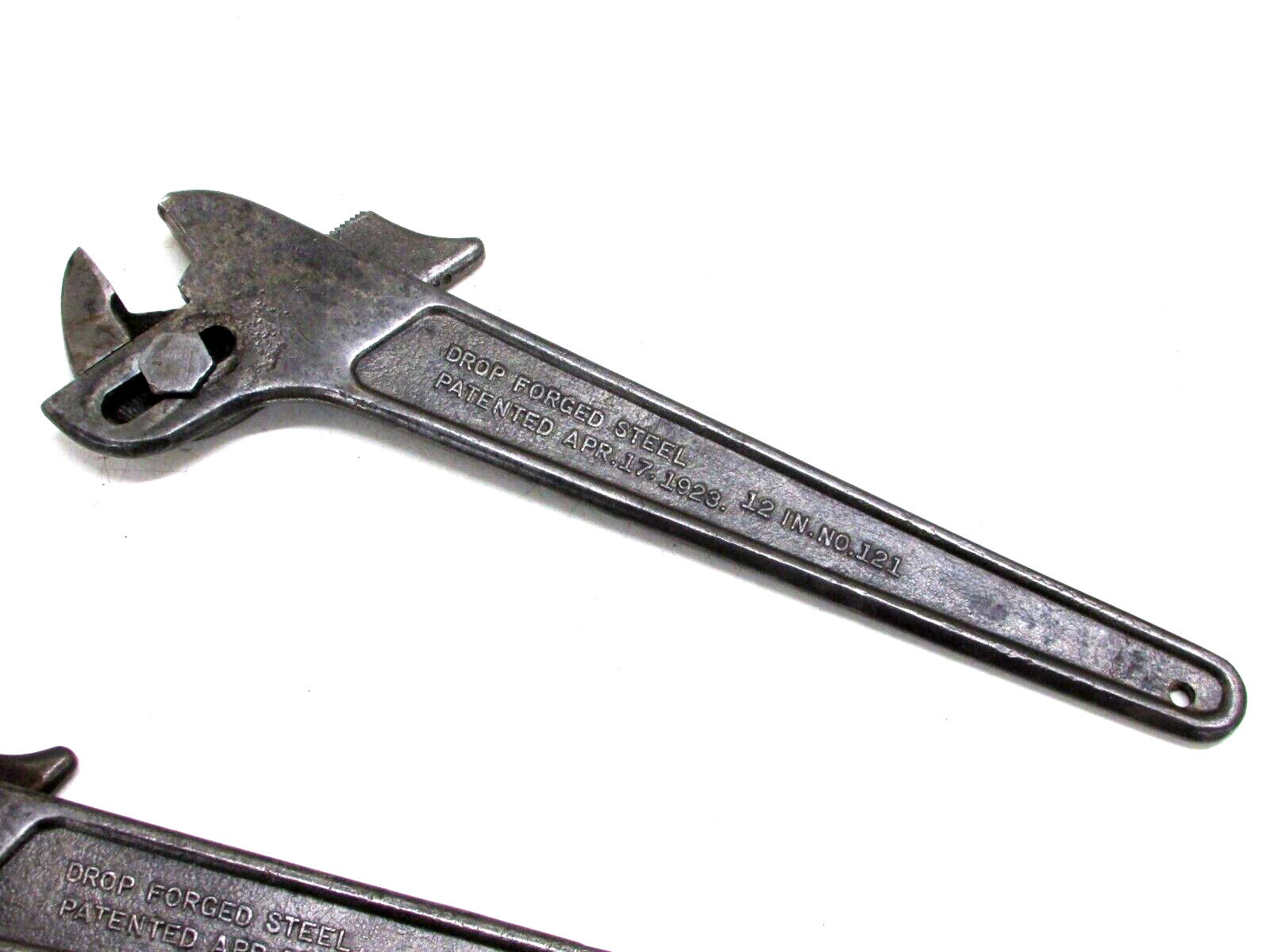 (2) VINTAGE GELLMAN MFG. 12″ ADJUSTABLE WRENCHES, POLLY, No. 121, USA