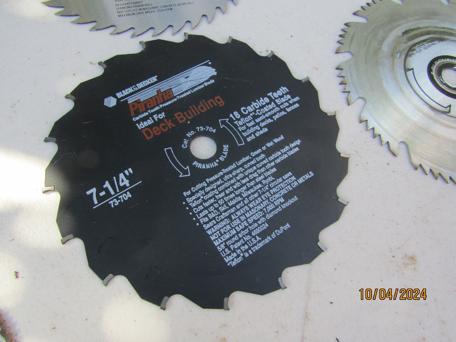 Vintage Black & Decker Mixed Lot of 7 1/4″ Wood Deck Combination Saw Blades
