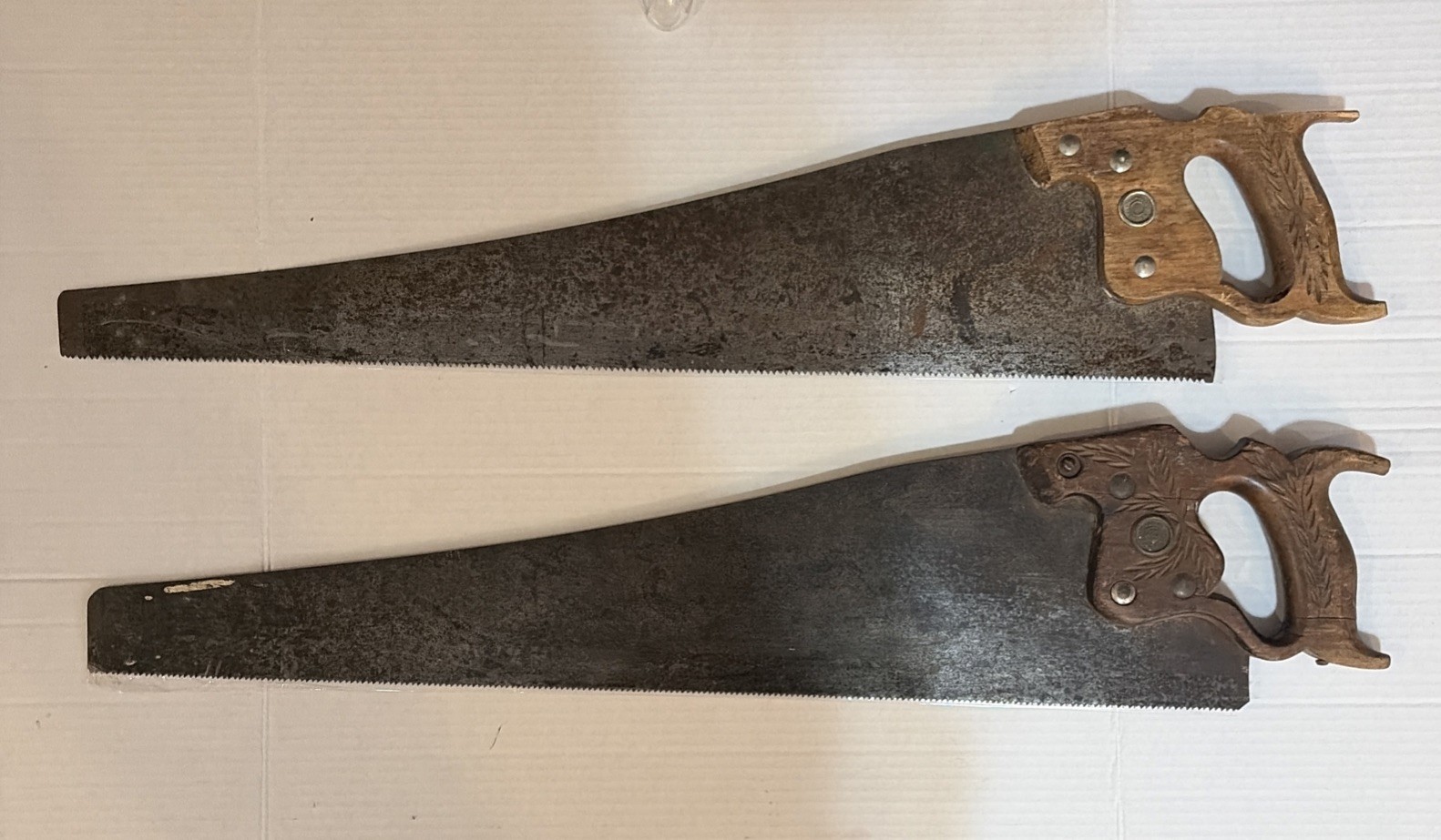2 Vintage Saws Henry Disston and Sons Philada And Warranted Superior Hand Saws