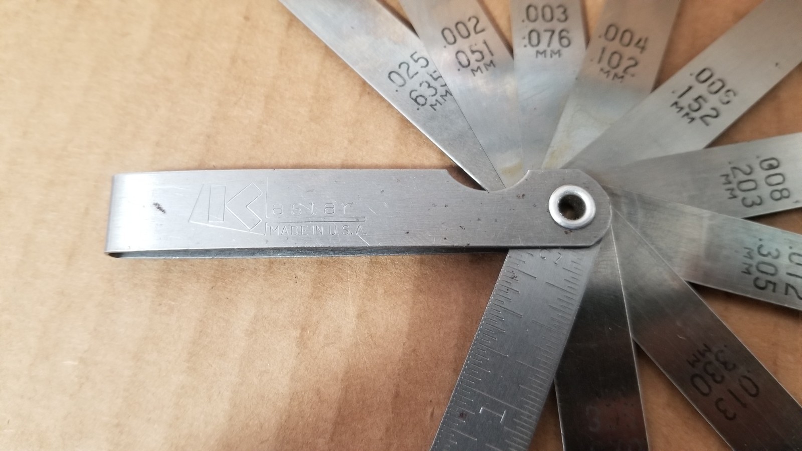 Vintage Kastar Thickness Feeler Gauge with 2″ Rule Made in USA VGC