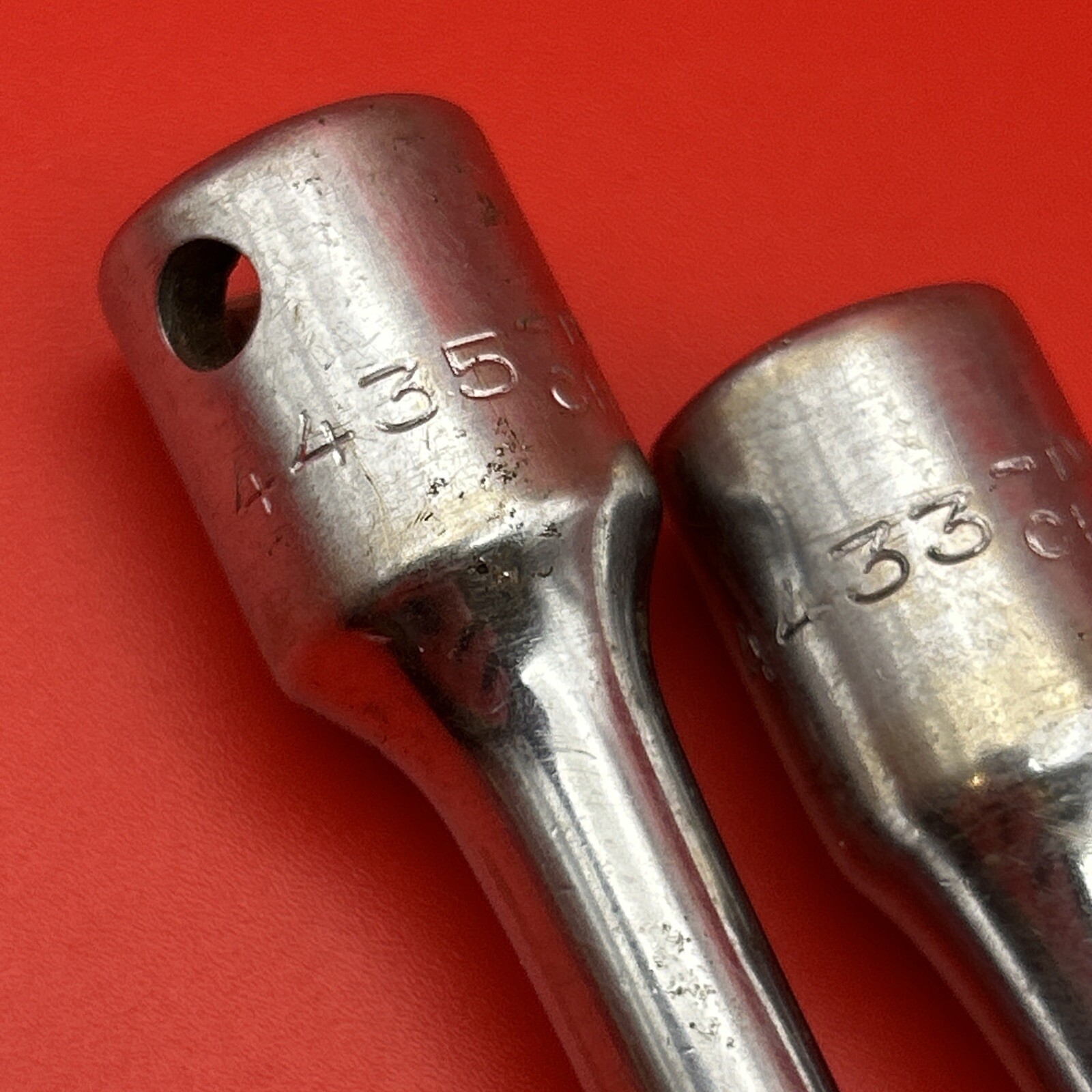 Vintage Duro Chrome 4435 12in & 4433 6in Socket Extensions 3/8″ Drive USA