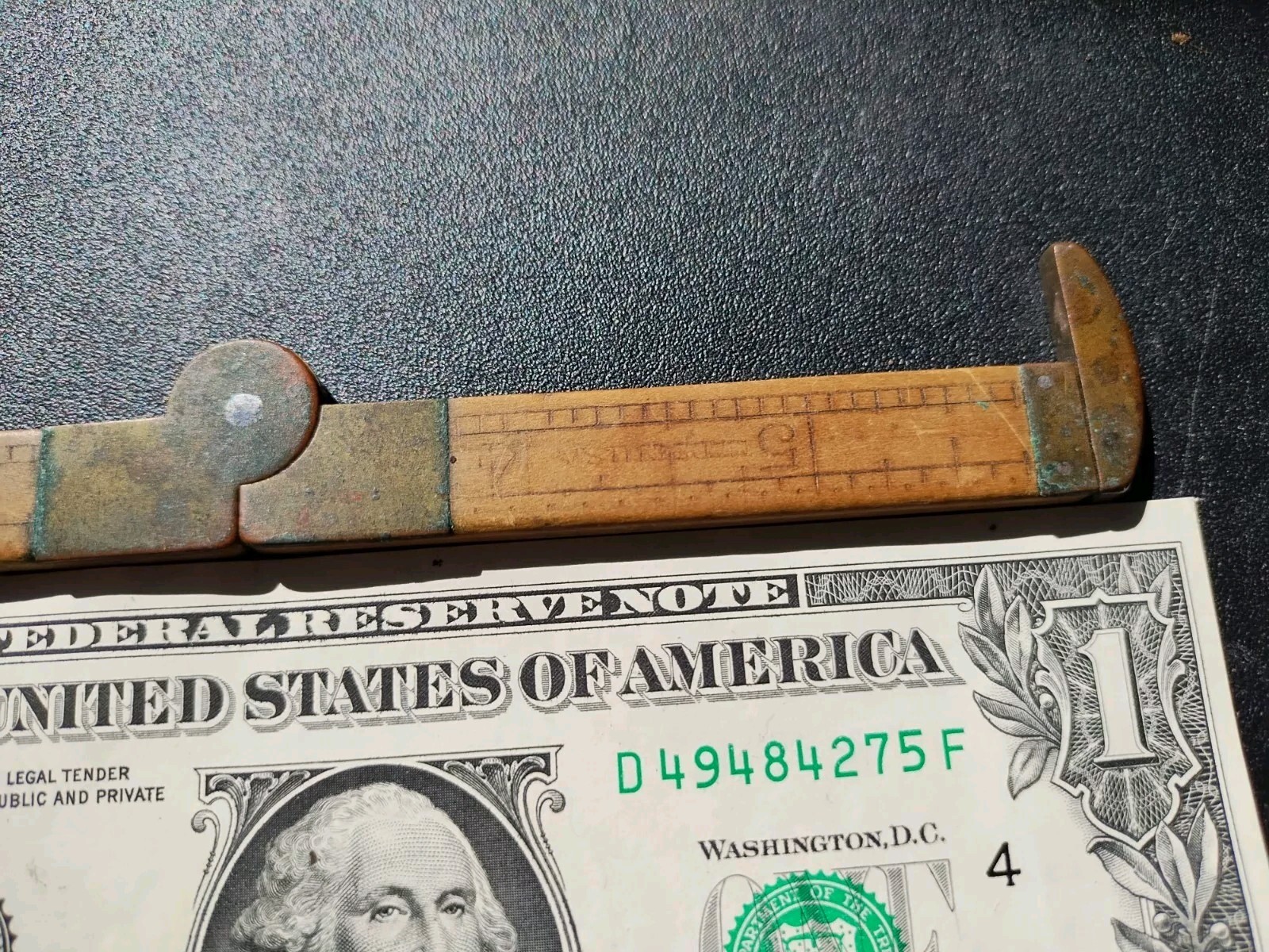 Antique LUFKIN No 171 Wood & Brass Folding Ruler Rule