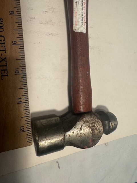 Vintage – MADE IN BRAZIL 15.6 OZ (Total Weight) BALL PEEN HAMMER – VERY NICE