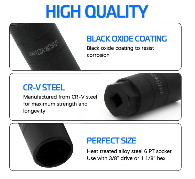 Vaso para sensor de presión de aceite 1-1/16″ Cr-Mo óxido negro. Nuevo