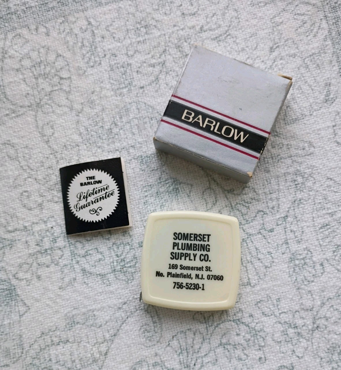 VTG Pocket Tape Measure Barlow Brand Somerset Plumbing Supply USA UNUSED IN BOX