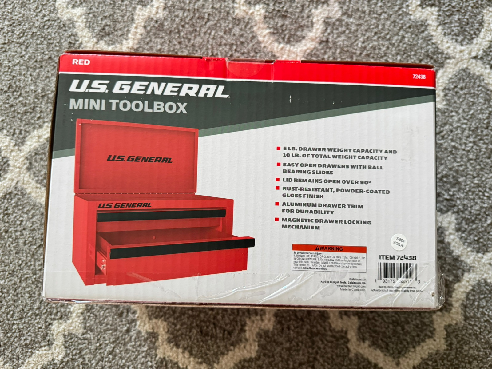 US General Red Mini Tool Box Brand New Factory Sealed