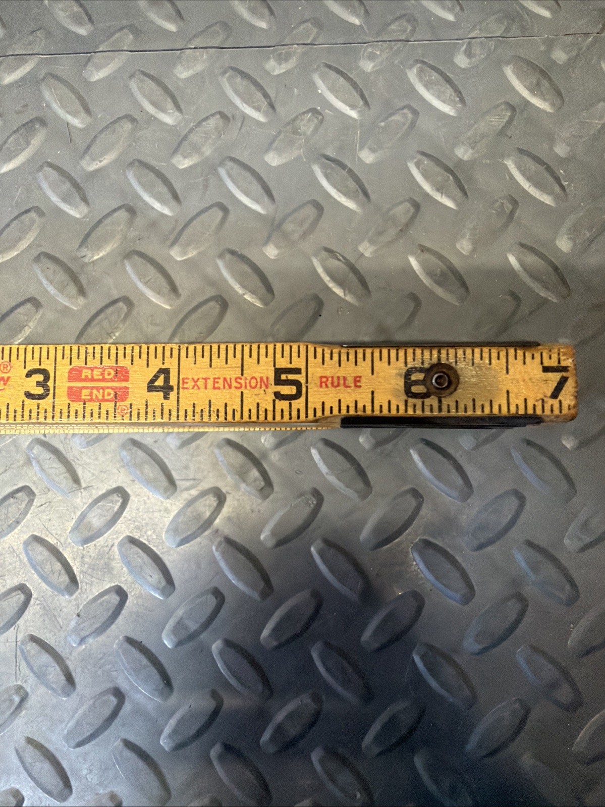 Vintage Lufkin X48 Red End 8′ Folding Carpenter Rule w/ Extension Wood & Brass
