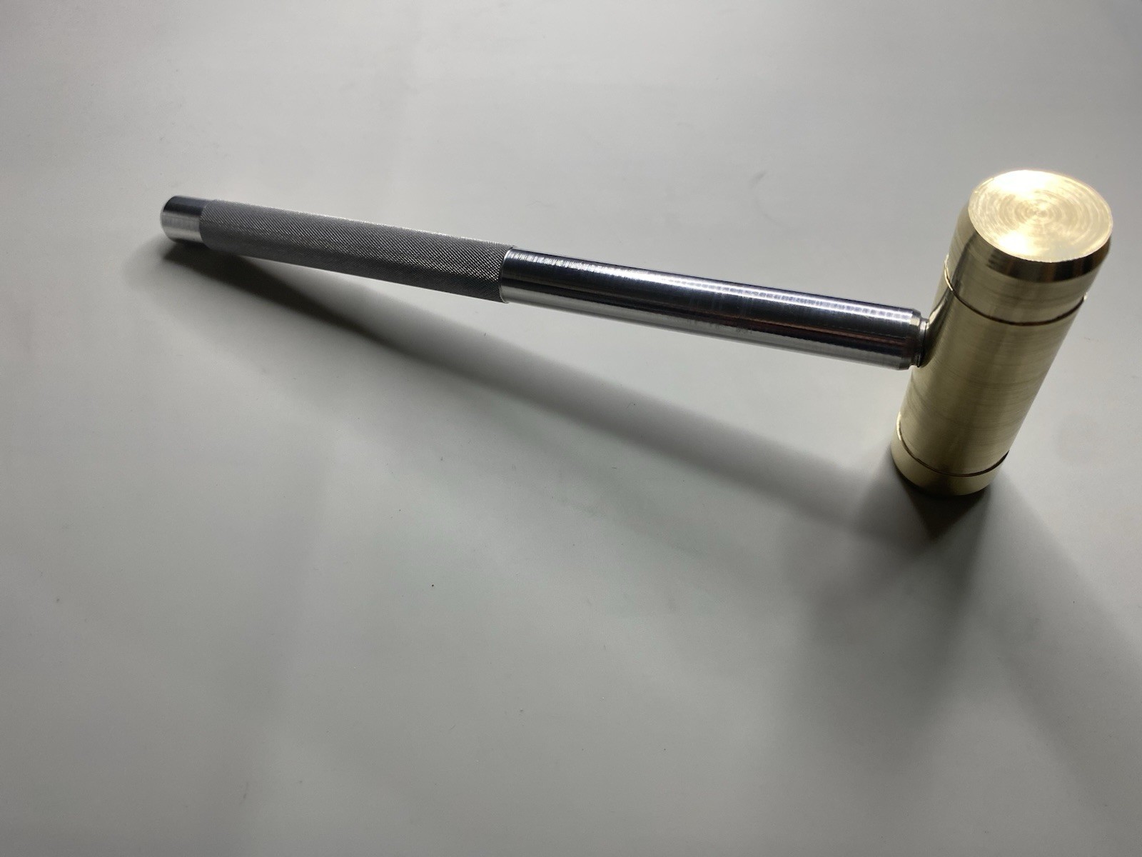Brass 8oz Reloading Hammer (No Spark) 8” Length Knurled Aluminum Handle